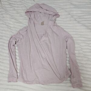 Light Pink Hooded Wrap Top